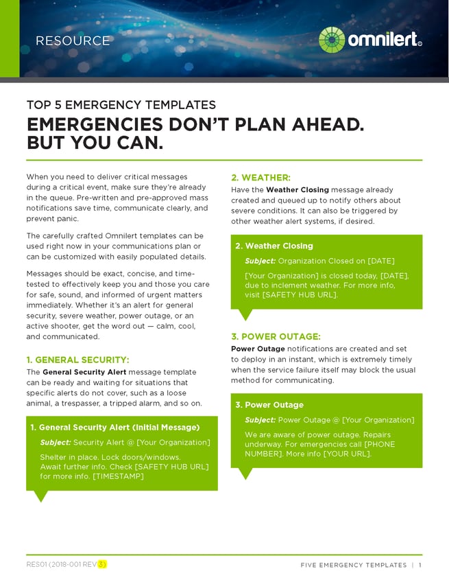 Top 5 Emergency Message Templates Top 5 Emergency Message Templates